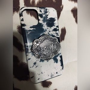 Cow Print iPhone 11 Pro Max case with Belt Buckle Pop Socket